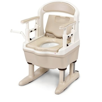 【便盆椅】Just Fit 可攜式便器椅｜免電手動升降｜助起身｜可拆洗｜省力便盆椅｜長照輔具｜夜間如廁｜日本品牌｜防滑扶手｜輕鬆轉位