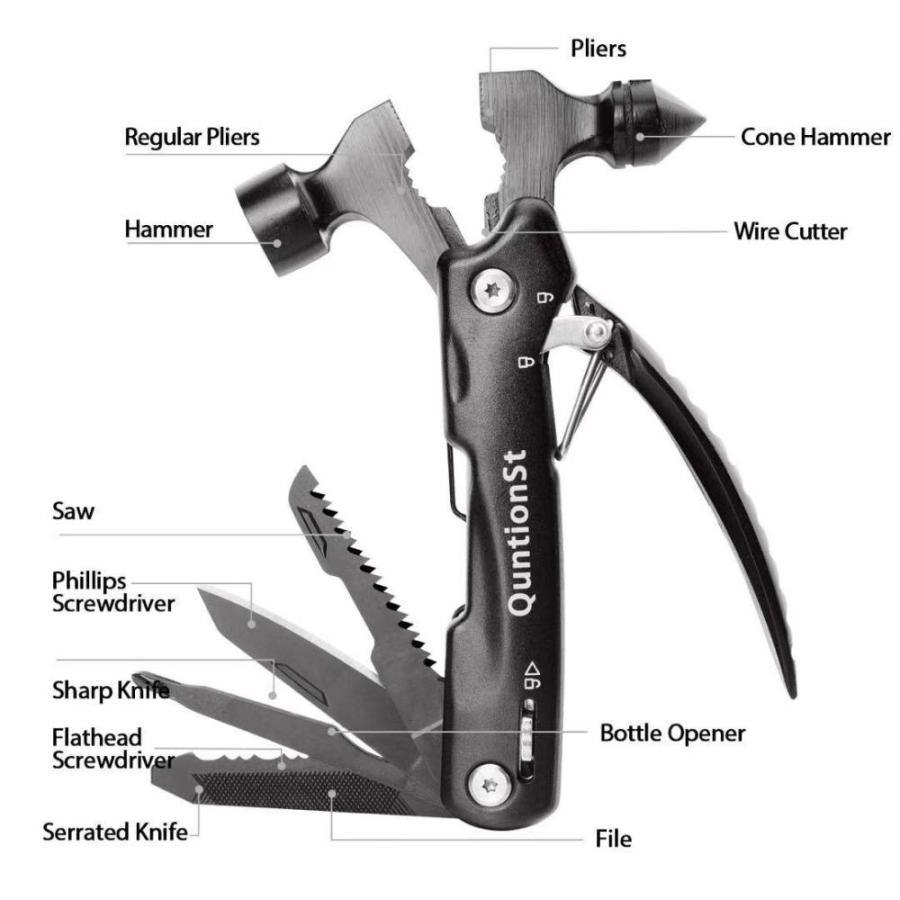 Survival Hammer Multitool,Fathers Day Christmas Gifts for Men Dad, Emergenc