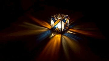 霓光盒/玻璃燭台/器皿/擺飾/鑲嵌玻璃/寶藍