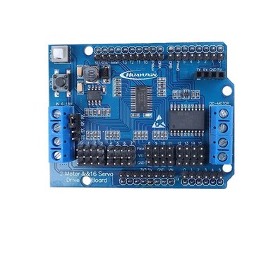2路電機板+16路舵機擴展板電機驅動智能機器人小車機械臂模塊[DD1201001]