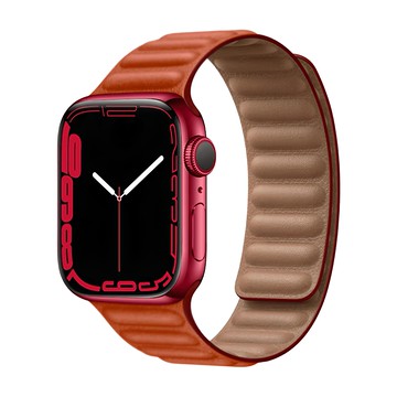 OMG Apple Watch 10 皮質鏈式磁吸錶帶 46mm  Apple Watch Series 10/11  丹霞色  1個