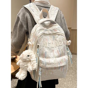 (免運)高顏值書包女初中生簡約可愛大容量小學生雙肩包大學生設計感背包