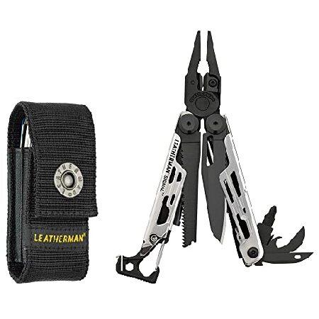 LEATHERMAN, Signal Camping Multitool with Fire Starter, Hammer and Emergency Whistle, Limited Edition Black Silver