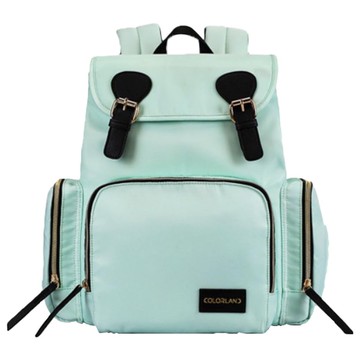Colorland - 造型磁扣後背包 可掛行李箱 15L大容量-薄荷綠色 (36*16*26cm)
