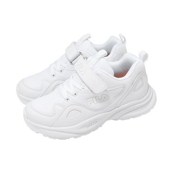 Fila 慢跑鞋 J414A 中大童 小朋友 白 魔鬼氈 運動鞋 斐樂 3J414A111