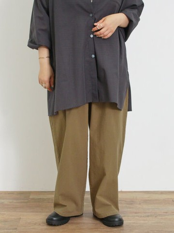 鬆緊腰設計休閒直筒寬褲(FL43L0F0280) - Samansa Mos2