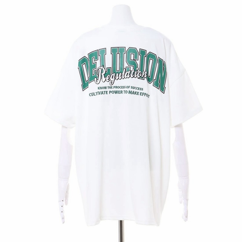 イング Ingni Backロゴチュニックt オフホワイト グリーン 通販 Lineポイント最大2 0 Get Lineショッピング