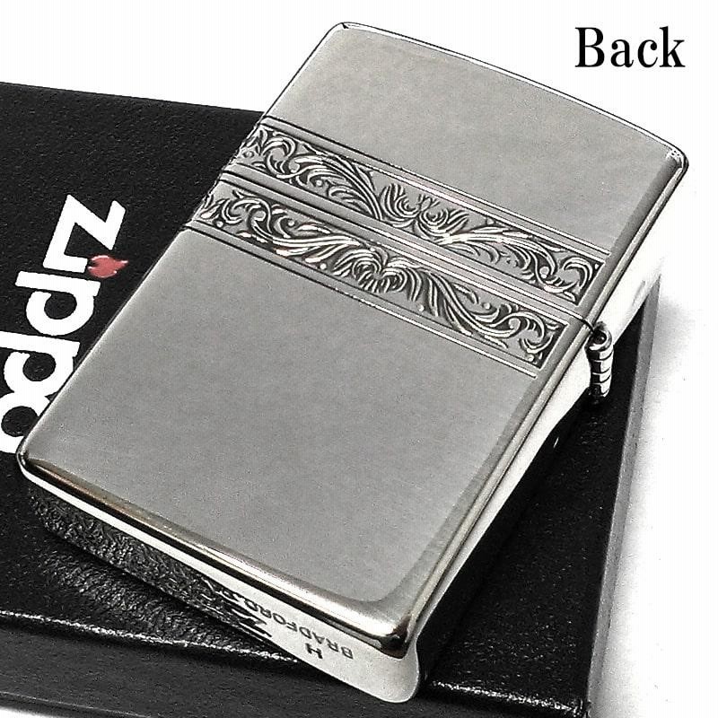 楽天市場】ZIPPOライター アラベスク 4面彫刻 鏡面プラチナ