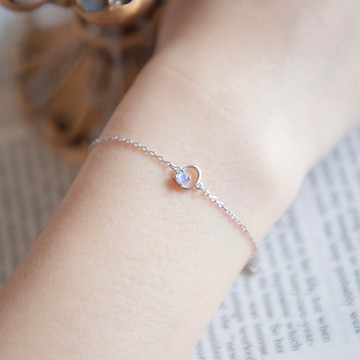 天然石925純銀英文字母水晶手鍊 O