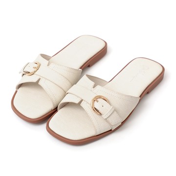 D+AF 名媛雅緻V型剪裁平底拖鞋