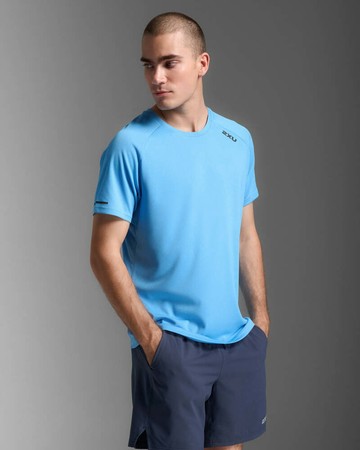 2XU Aero Tee  男士 暢跑輕盈吸濕排汗短袖運動T恤｜藍