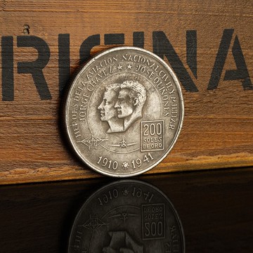 1975年秘魯200比索雙人頭銀幣銀元 外國硬幣美洲銀圓古玩錢幣收藏