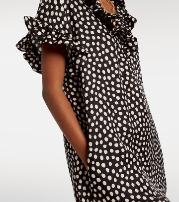 Chloé Polka-dot ruffled silk jacquard minidress