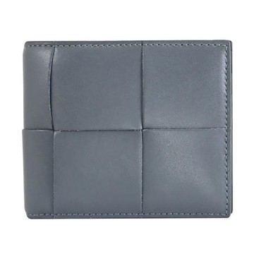 BOTTEGA VENETA 649603 經典大編織對開六卡短夾.灰