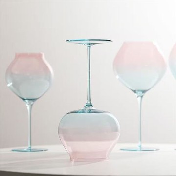 琉璃超薄漸變紅酒杯家用水晶玻璃葡萄酒勃艮第高腳杯師酒具薄款