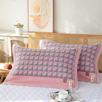 六層高密純棉紗布枕巾一對裝柔軟成人蓋巾防滑透氣家用枕頭巾