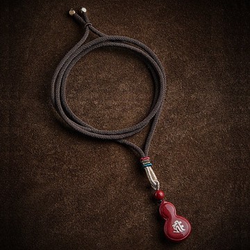 硃砂項鍊葫蘆吊墜-朱砂福祿銀鑲本命佛男女飾品8款74cf58【獨家進口】【米蘭精品】