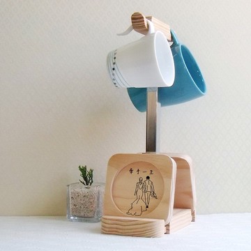 牽手一生  結婚禮物 客製化 新人的幸福照 在有溫度的實木杯墊上