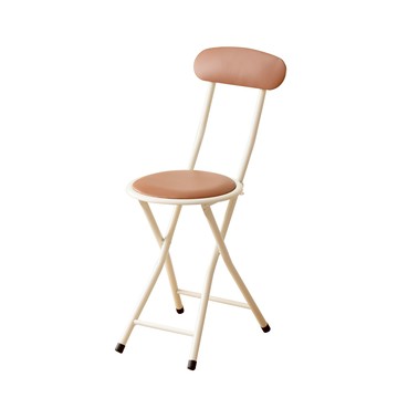 【Amos】圓形高背折疊椅奶油棕
