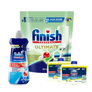 FINISH亮潔洗碗機洗碗粉家用四件組(零添加精緻呵護系列)FINISH洗碗機家用四件組
