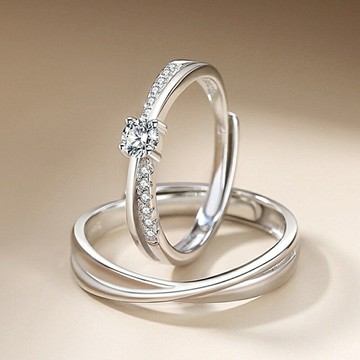 【巴黎精品】現貨+預購 頂級925純銀戒指婚戒女鑽戒開口戒情侶對戒尾戒情人節禮物-四爪鑲鑽男女飾品a1li74
