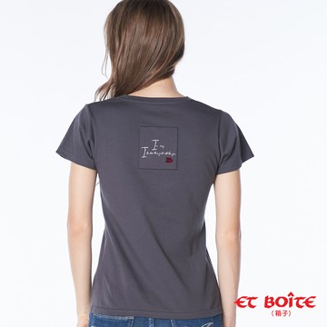 【單一特價】都會女子厭世語錄短TEE(炭灰)-BLUE WAY ET BOîTE 箱子