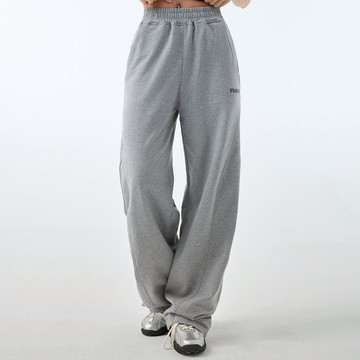 【ERSS】 女裝 運動褲 運動褲女 闊腿褲 休閒褲女 休閒褲 寬褲 顯瘦 麻灰【S60128】