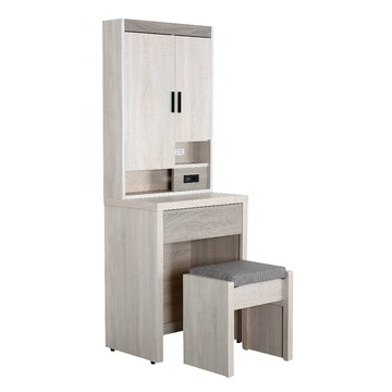 【日安家居】MIT愛拉2尺鏡台/含椅-兩色(梳妝台/化妝台/化妝桌)白梧桐