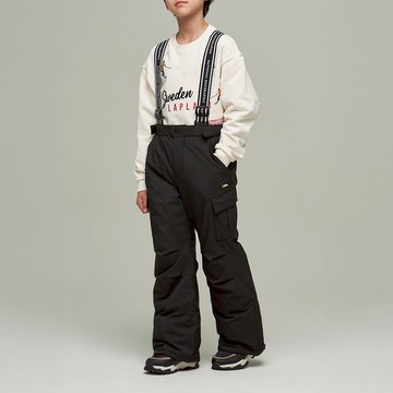 童裝 鋪棉長褲 - 炭黑色