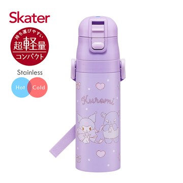 日本 SKATER - (兒童)不鏽鋼直飲保溫水壺-酷洛米Ribbon-470ml