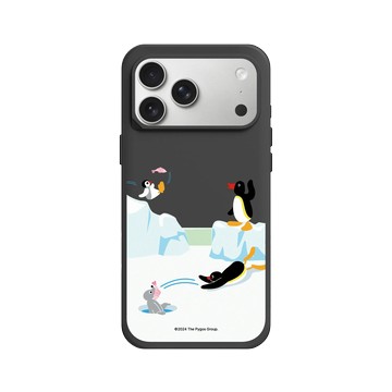 iPhone 17 Pro Max SolidX 黑 - Pingu 企鵝家族 - 魚的接力賽