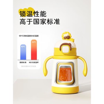 (免運)NEVS兒童保溫杯嬰幼兒外出寶寶學飲喝水杯直飲吸管杯一歲保溫奶瓶