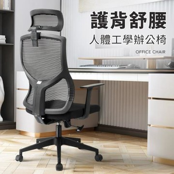 IDEA 唯登C型流線護背舒腰人體工學座椅/高背電腦椅 辦公椅(扶手椅 網布椅)