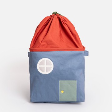 伊登兒童造型束口收納籃 紅藍小屋