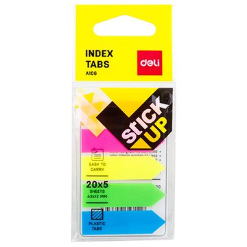 得力Deli箭頭指示標籤/EA10602/45x12mm/5色x20張