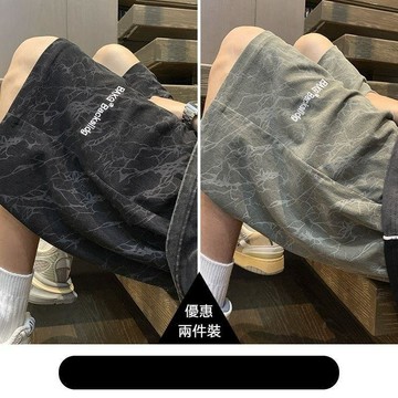 台灣出貨 美式高街短褲男 夏天短褲 潮牌短褲 休閒短褲 運動短褲 男生五分褲子 男生短褲 大碼短褲 寬鬆短褲 抽繩短褲