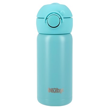 Nuby 彈蓋式不鏽鋼水壺  莓果藍  300ml  1個