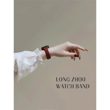 小蠻腰硅膠新年紅表帶適用于Apple watch S11/10/9/4/5/6/7/8/SE/Ultra蘋果手表iWatch3細男女款氣質純色簡約