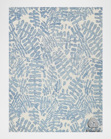 Botanica Hand-Tufted Light Blue/Ivory Rug, 8' x 10'