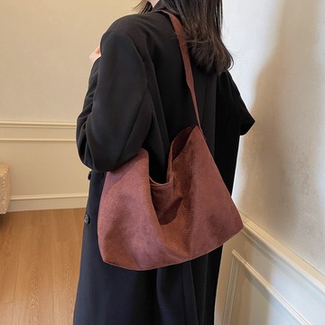 復古 休閒 通勤 大容量 包包女 2026 新款 秋冬絨面 托特包 百搭 單肩包 肩揹包 包包 腋下包 側揹包 ins