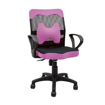 台灣製造 SGS認證 2D-02B 透氣辦公椅-粉（56*45*90cm）_廠商直送