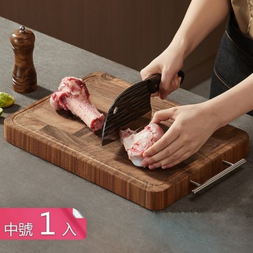荷生活 瓦倫西天然抗菌黑胡桃木料理砧板 開放式廚房大面積原木砧板-中號1入組