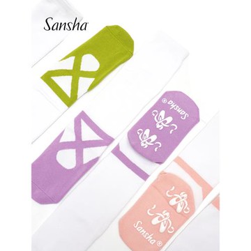 Sansha 三沙芭蕾舞蹈襪 兒童中筒襪棉防滑硅膠小腿女士兒童運動襪