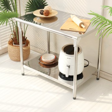 家購60x90cm二層圓角430不鏽鋼桌/料理桌/工作桌/工作台566040-410台灣製造