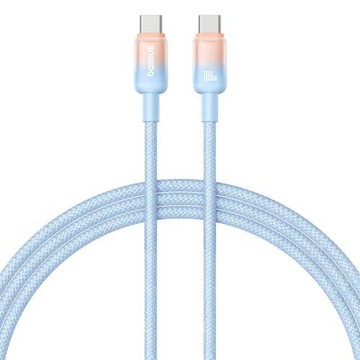 【Baseus 倍思】漸變系列 C to C 100W 充電傳輸線 1M 星海藍