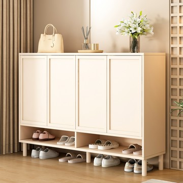 公司貨開發票 奶油風鞋櫃新款家用門口進門落地靠墻大容量玄關櫃堅固耐用儲物櫃