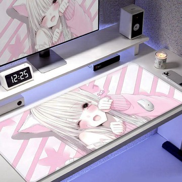 臺灣出貨🎊粉色少女滑鼠墊超大號二次元宿舍護腕書桌墊遊戲電競滑鼠鍵盤桌墊大減價🎁