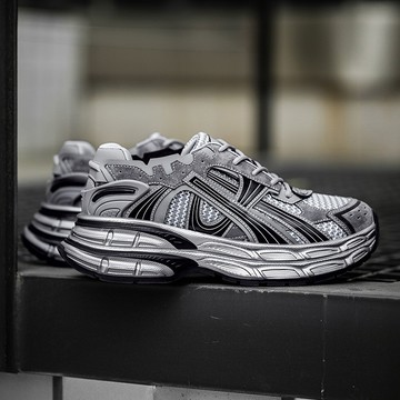 MRA 機甲風老爹鞋男款夏季透氣銀色復古慢跑鞋厚底增高運動休閒鞋