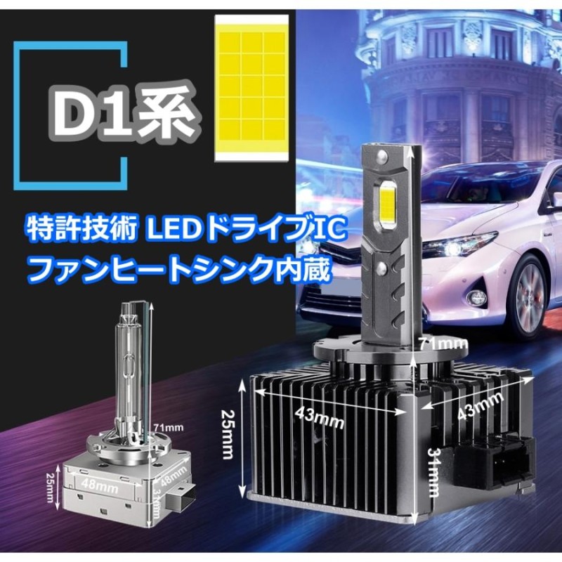 三菱 HID変換 LEDヘッドライトバルブ ロービーム eKスポーツ H81W 三菱 H14.9～ D2S 6500K 35000lm