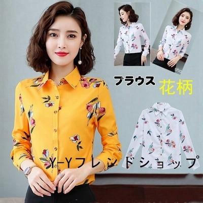 ブラウスレディース花柄シャツシャツトップスカジュアルフェミニン可愛いかわいい大人代30代40代通勤通学 通販 Lineポイント最大get Lineショッピング